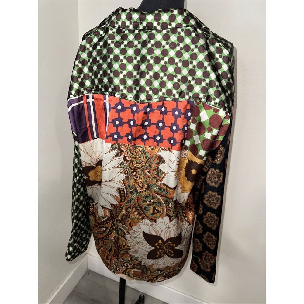 Urban Outfitters Patchwork Button Down Blouse Mul… - image 5